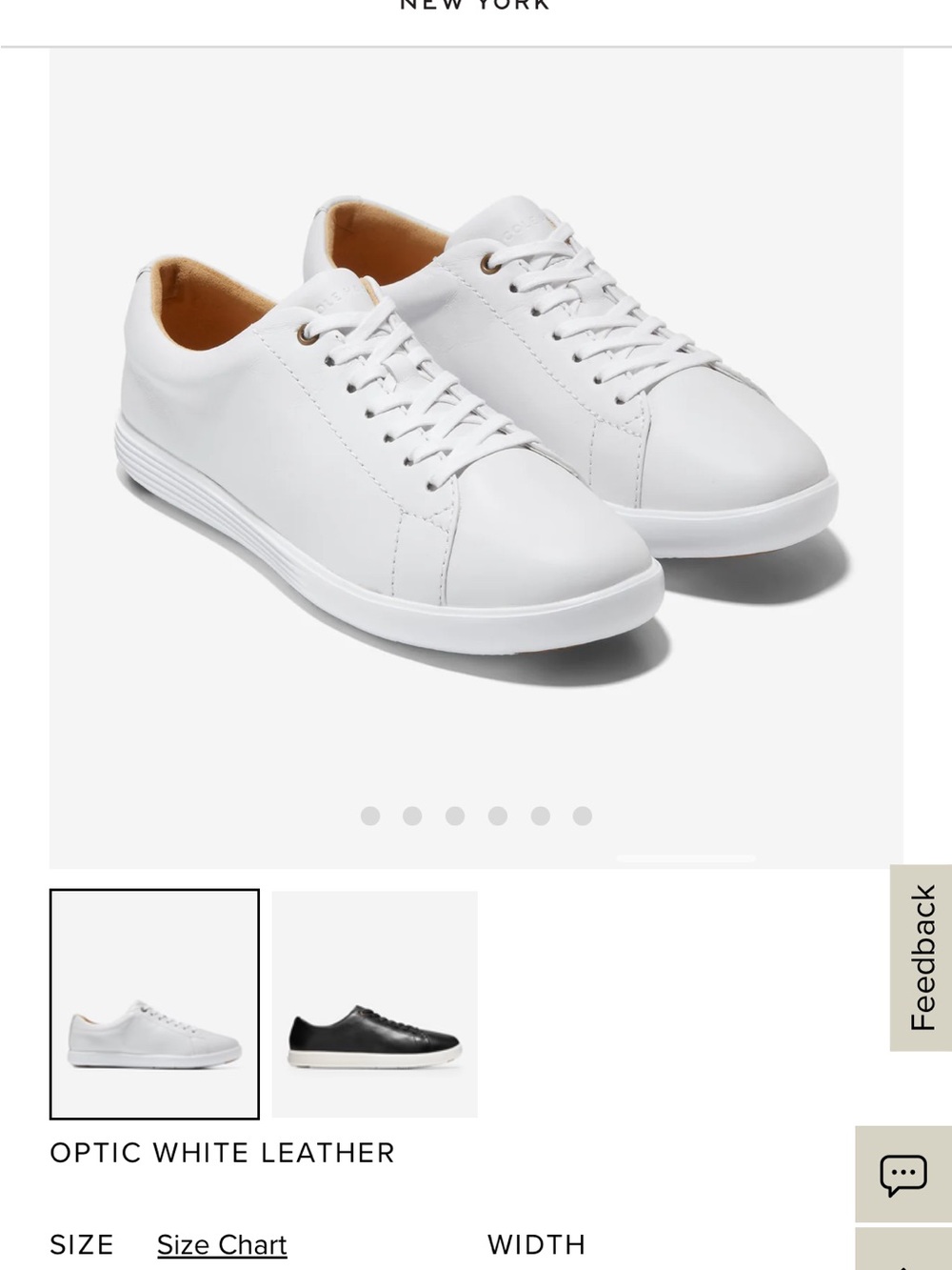 Cole Haan White Leather Lace-Up Sneakers with Tan Trim